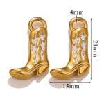 White / 1 Piece Simple Retro Style Boot Shape Stainless Steel  Gold Color Women's Pendant Picture14